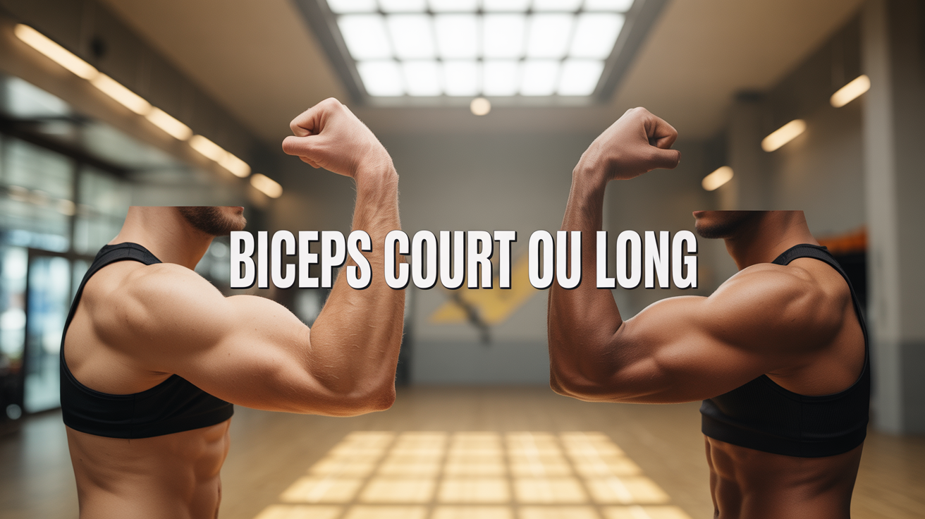 Deux bras musclés biceps court biceps long salle de sport