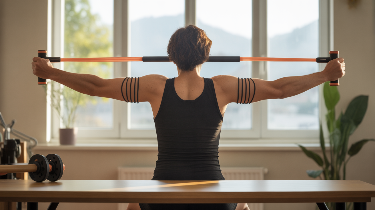 Exemple extenseur de musculation bandes poignées table