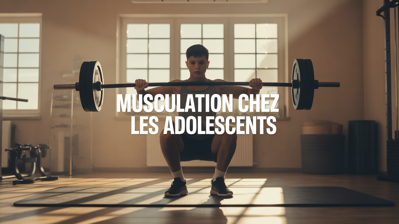 Adolescent musculation poids du corps salle lumineuse