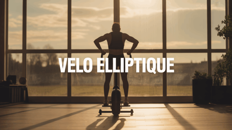 Personne sur vélo elliptique, muscles sollicités, ambiance motivation