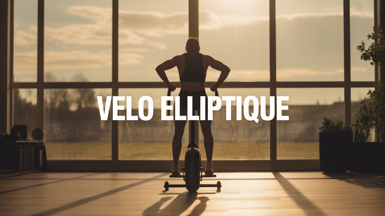 Personne sur vélo elliptique, muscles sollicités, ambiance motivation