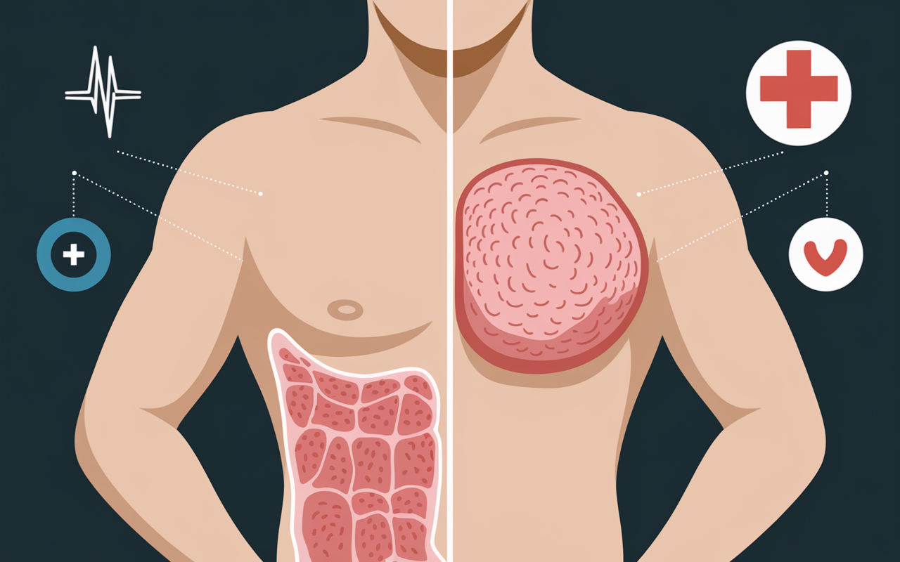 diagnostic graisse pectorale adipomastie gynecomastie homme