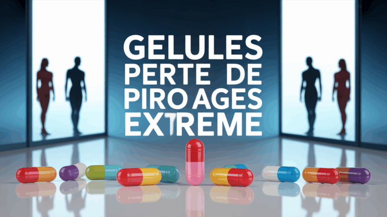 illustration gelules perte de poids extreme avec balance