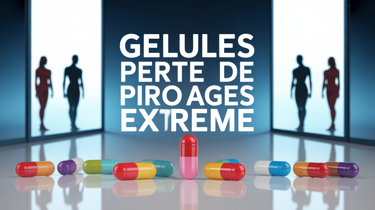 illustration gelules perte de poids extreme avec balance