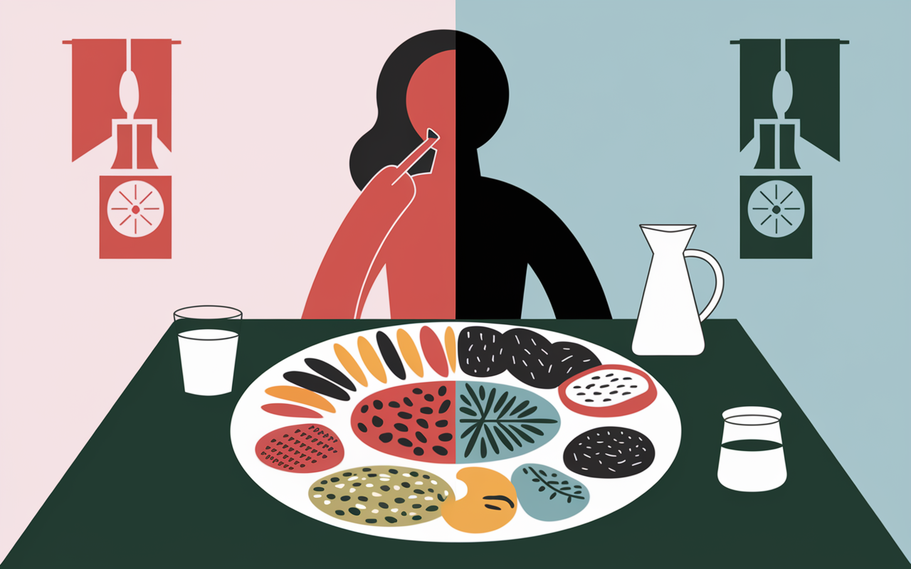 Assiette équilibrée et verre d’eau, rééquilibrage alimentaire durable
