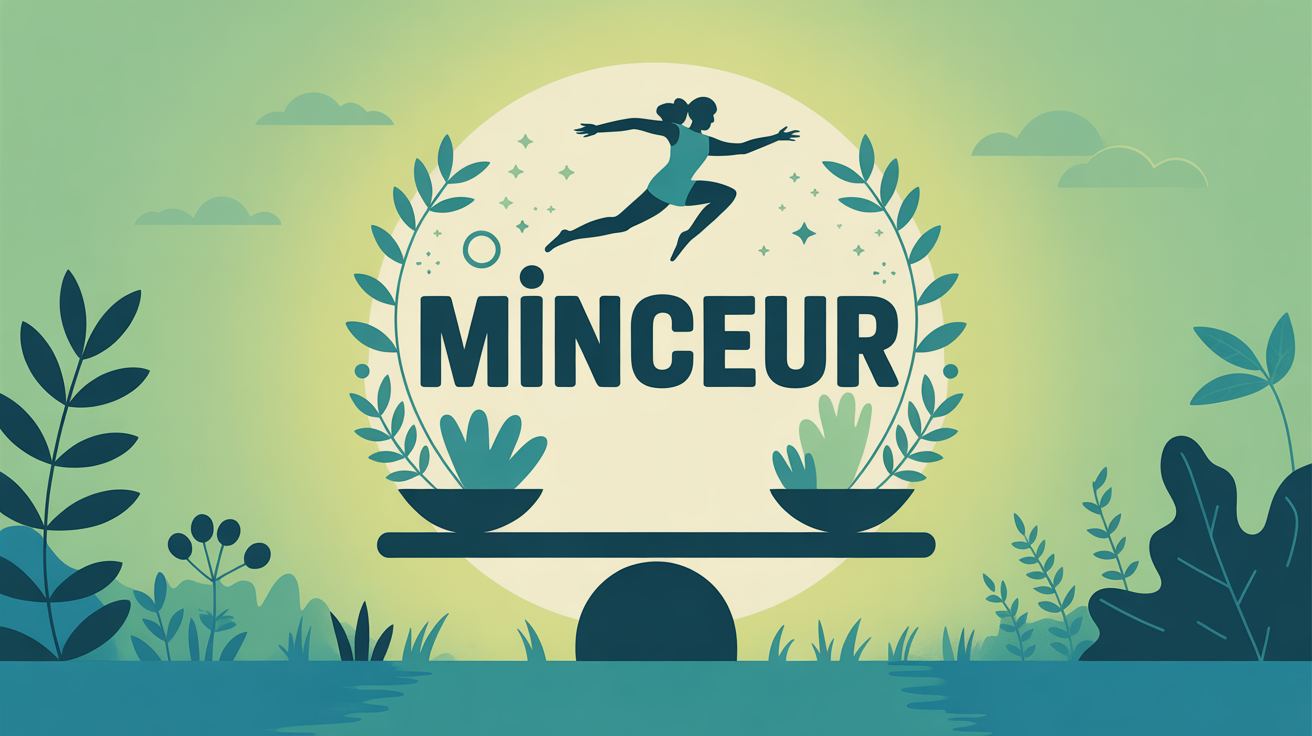 illustration minceur balance silhouette plantes
