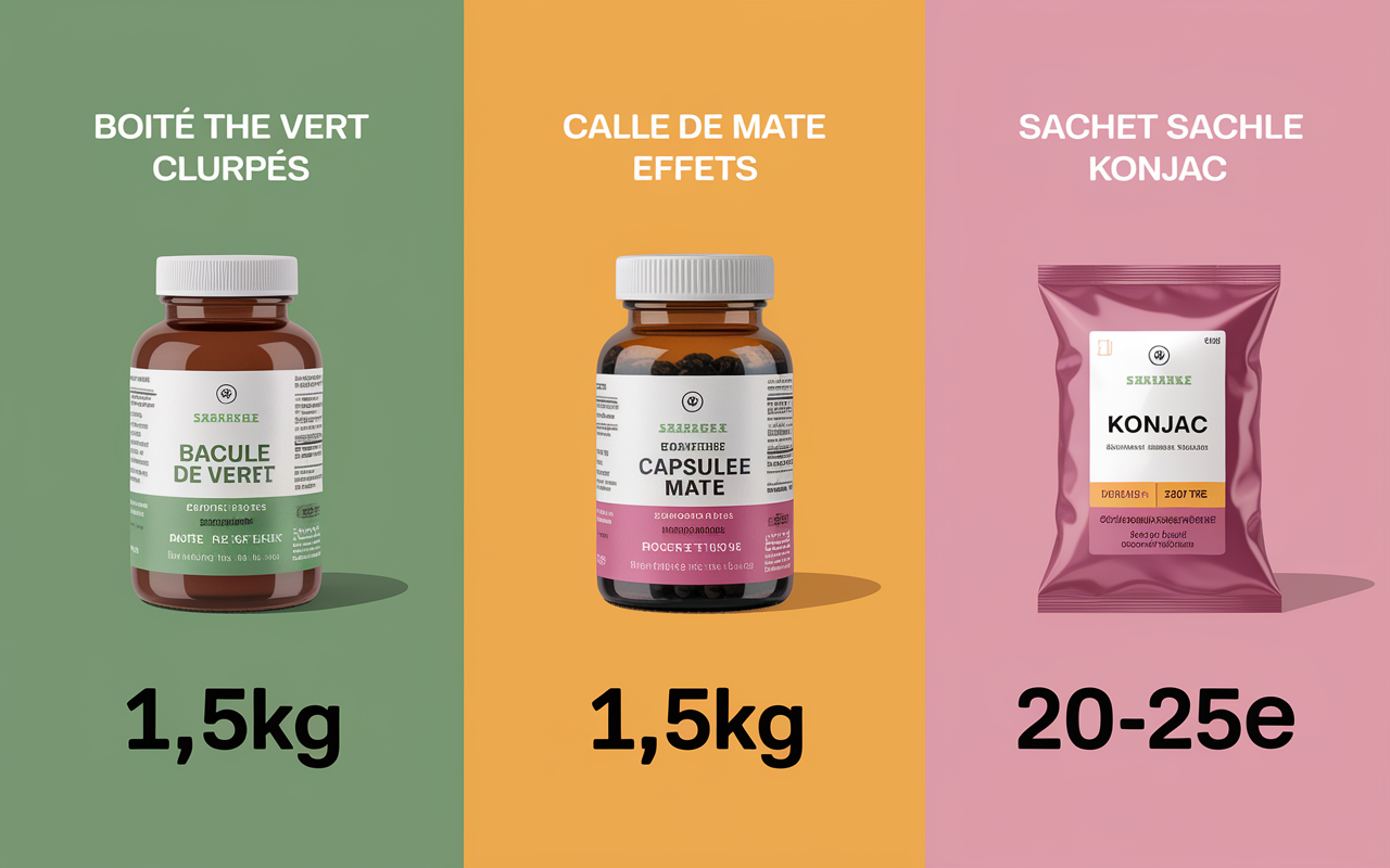 comparatif produit minceur the vert mate konjac