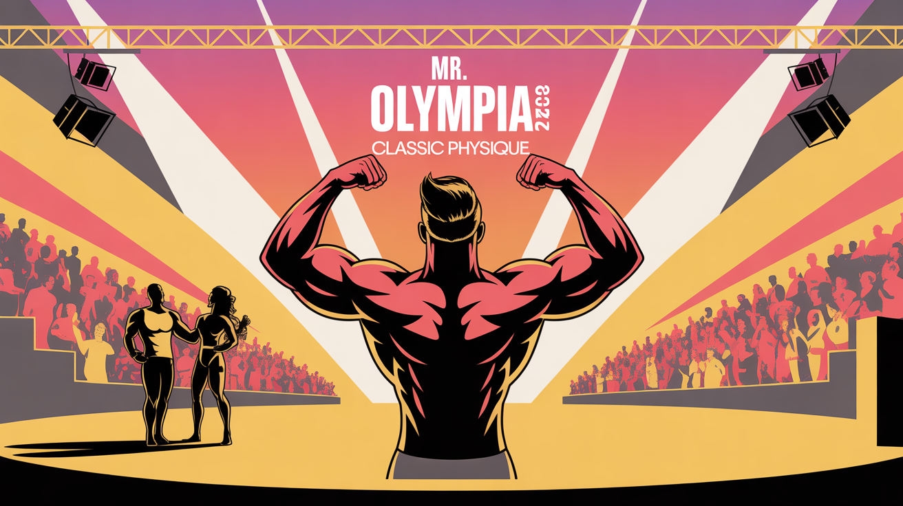Podium Mr Olympia 2024 Classic Physique illustration moderne