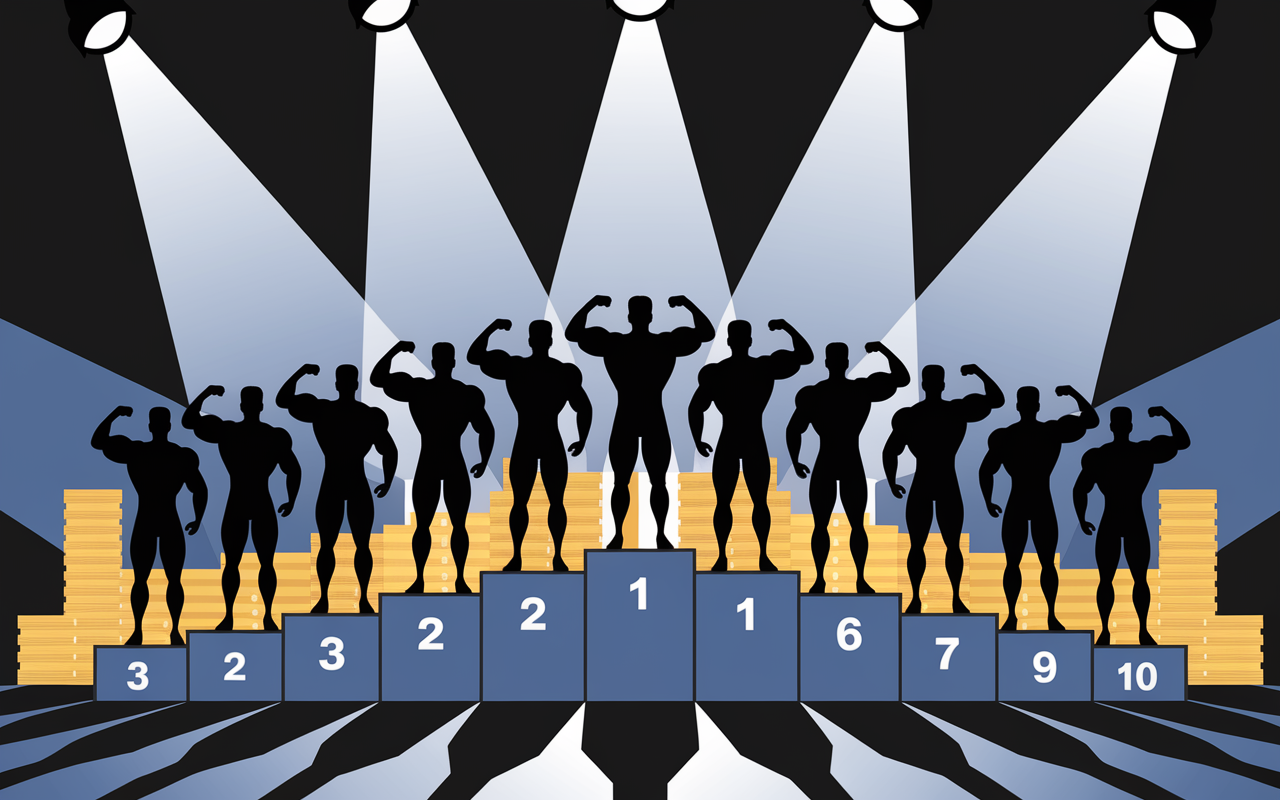 Top 10 Mr Olympia 2024 Classic Physique silhouettes podium billets