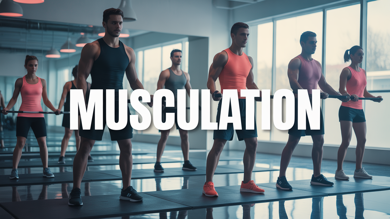 musculation silhouettes entrainement salle claire