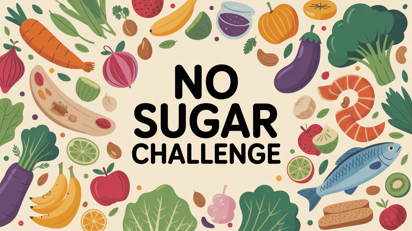 Assiette colorée aliments sains pour No Sugar Challenge