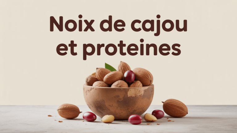 Bol de noix de cajou et texte proteines