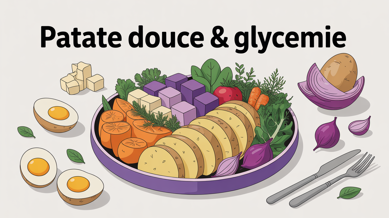 assiette colorée patate douce vapeur glycemie