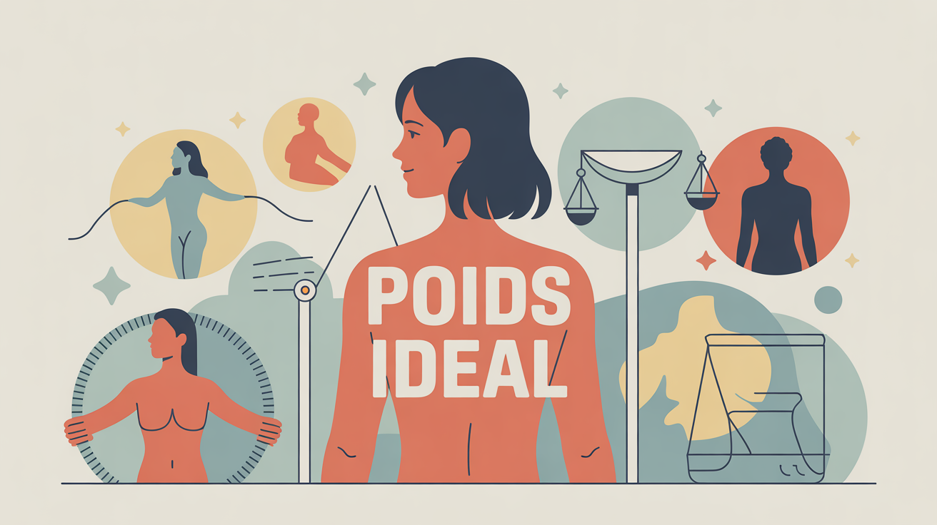 Illustration silhouette et outils poids ideal
