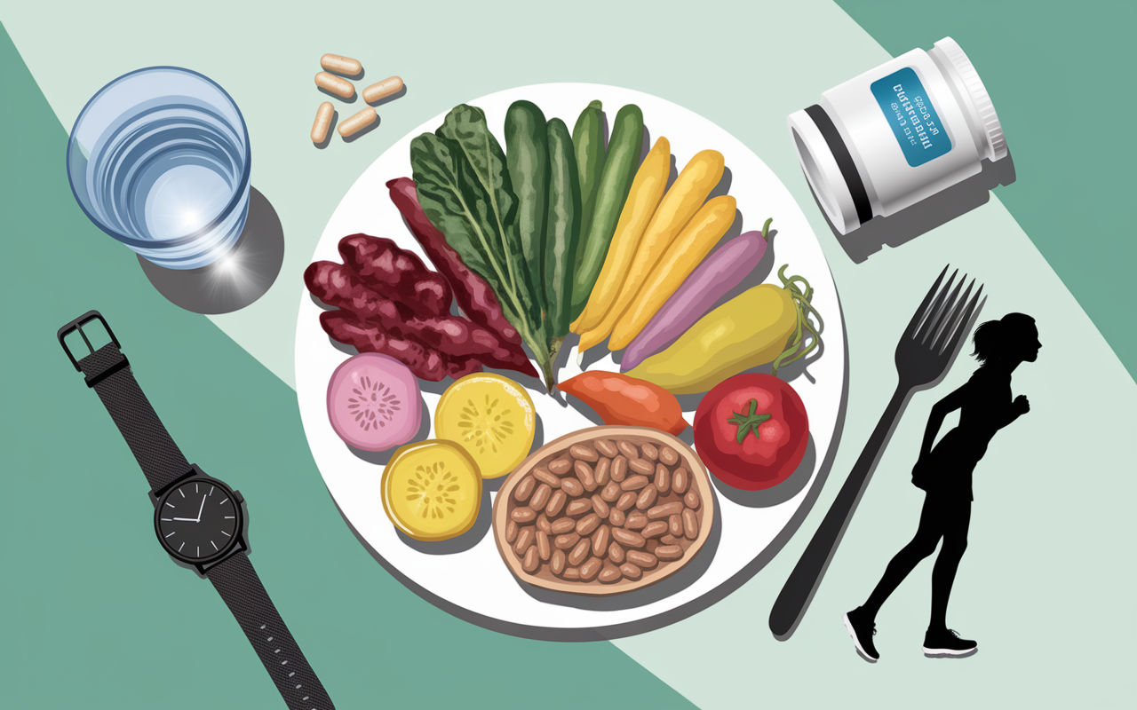 Conseils naturels gros ventre blog assiette legumes et marche