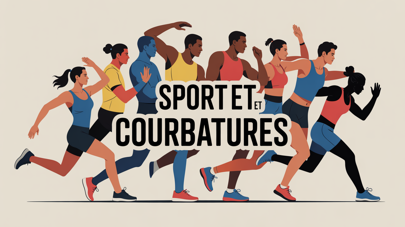 Silhouettes sportives sur fond épuré sport et courbatures
