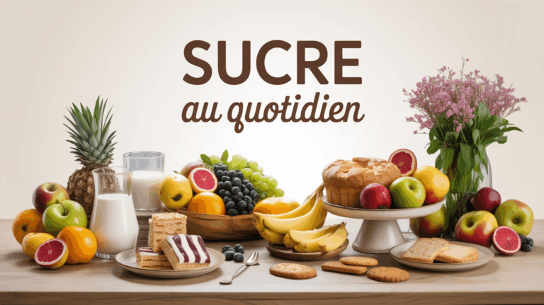 Table avec aliments du quotidien faible en sucre