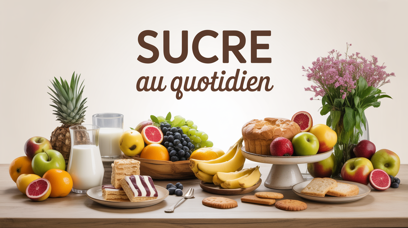 Table avec aliments du quotidien faible en sucre