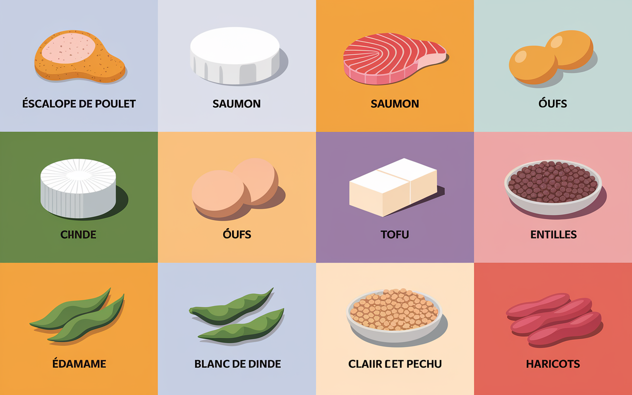 tableau stylise aliments proteines musculation