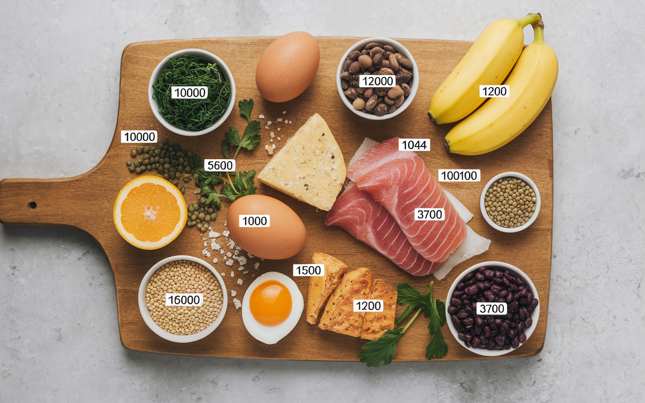 planche aliments tryptophane chiffre sources
