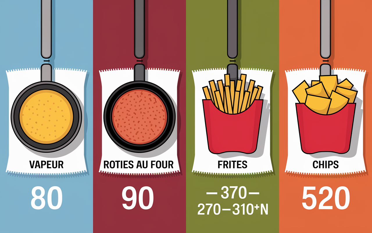 Cuisson pommes de terre calories infographie