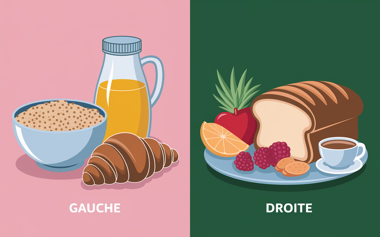 Erreurs petit déjeuner comparaison céréales sucrées contre pain complet fruits