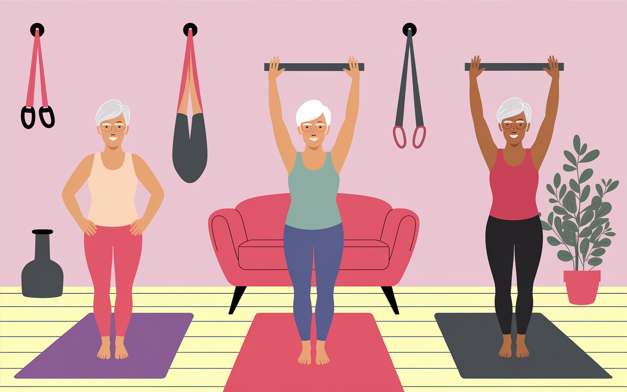 Seniors exercices musculation salon accessoires simples