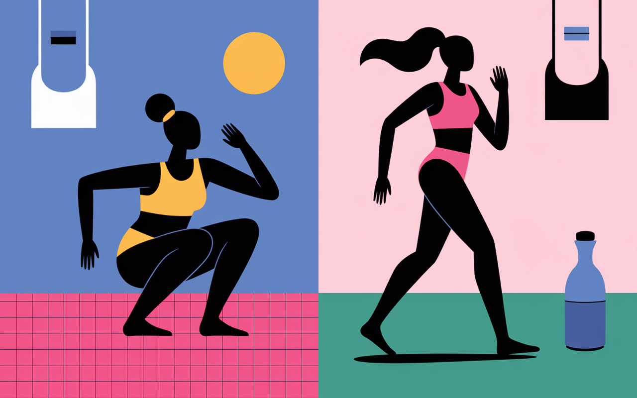 Silhouettes exercices squat et marche maigrir des cuisses