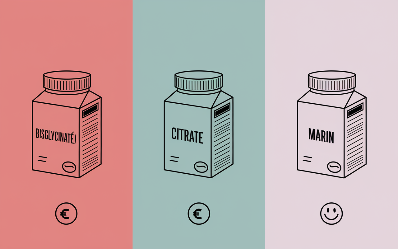 Comparatif formes magnésium 600 mg tolérance digestion