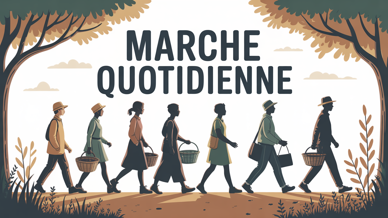 Silhouettes marche quotidienne sentier urbain motivation