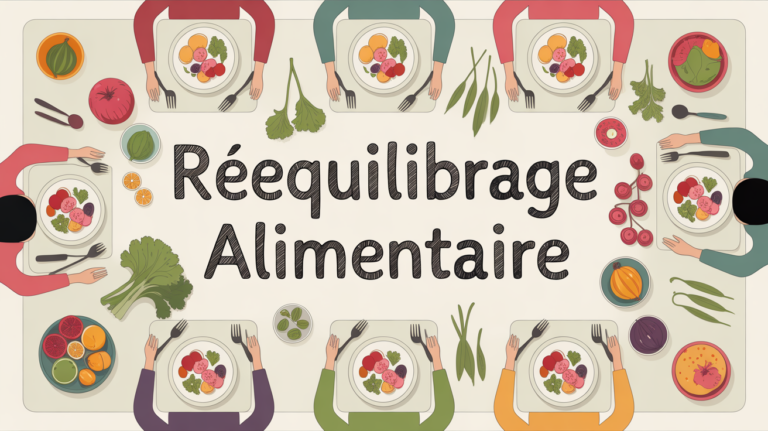 Table familiale repas equilibré reequilibrage alimentaire