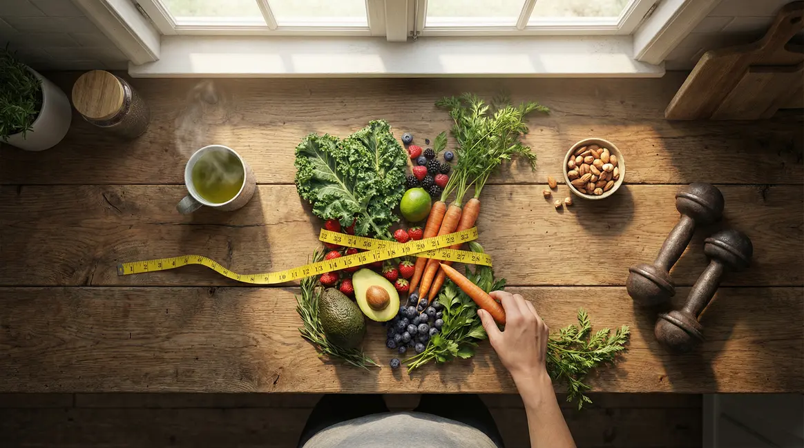 Vue dessus brûleurs de graisse naturels sport et abdomen