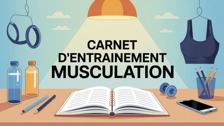 illustration carnet d'entrainement musculation sur table