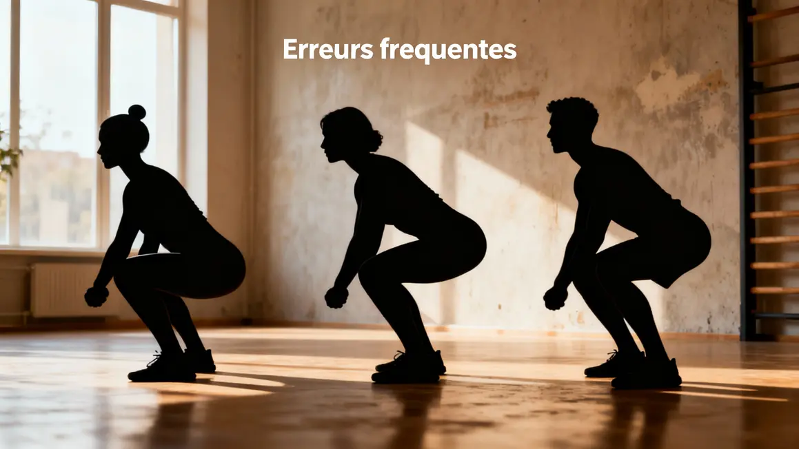 Erreurs fréquentes squat genoux rentrés dos arrondi