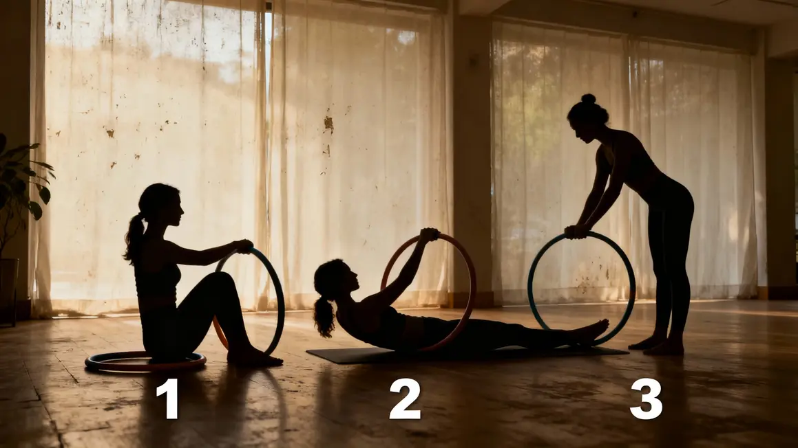 Silhouettes exercices anneau Pilates