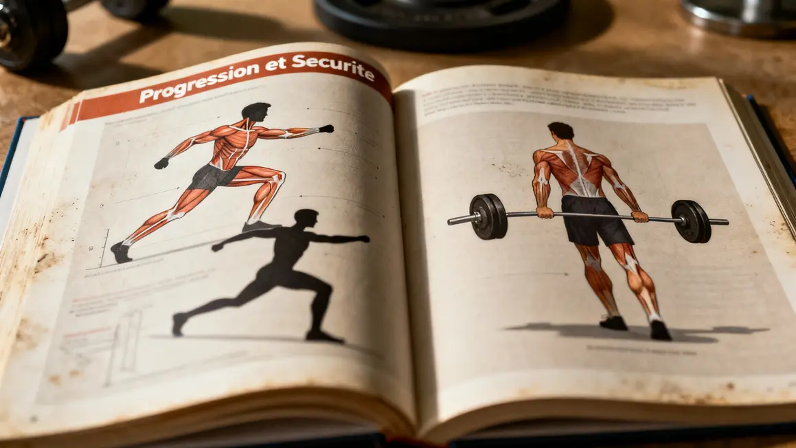 Livre musculation ouvert schémas anatomiques