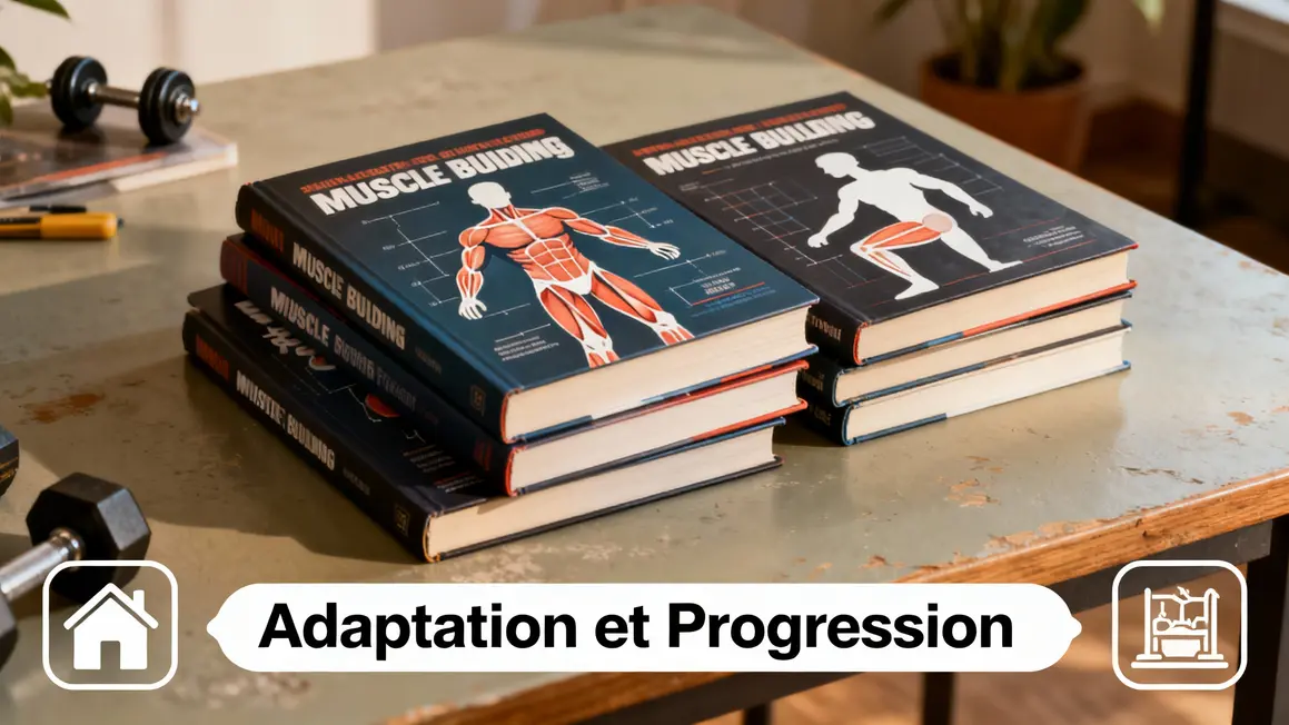Pile livres musculation adaptation progression