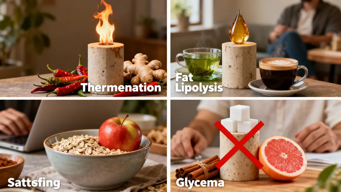 diagramme photoréaliste aliments brûle graisse