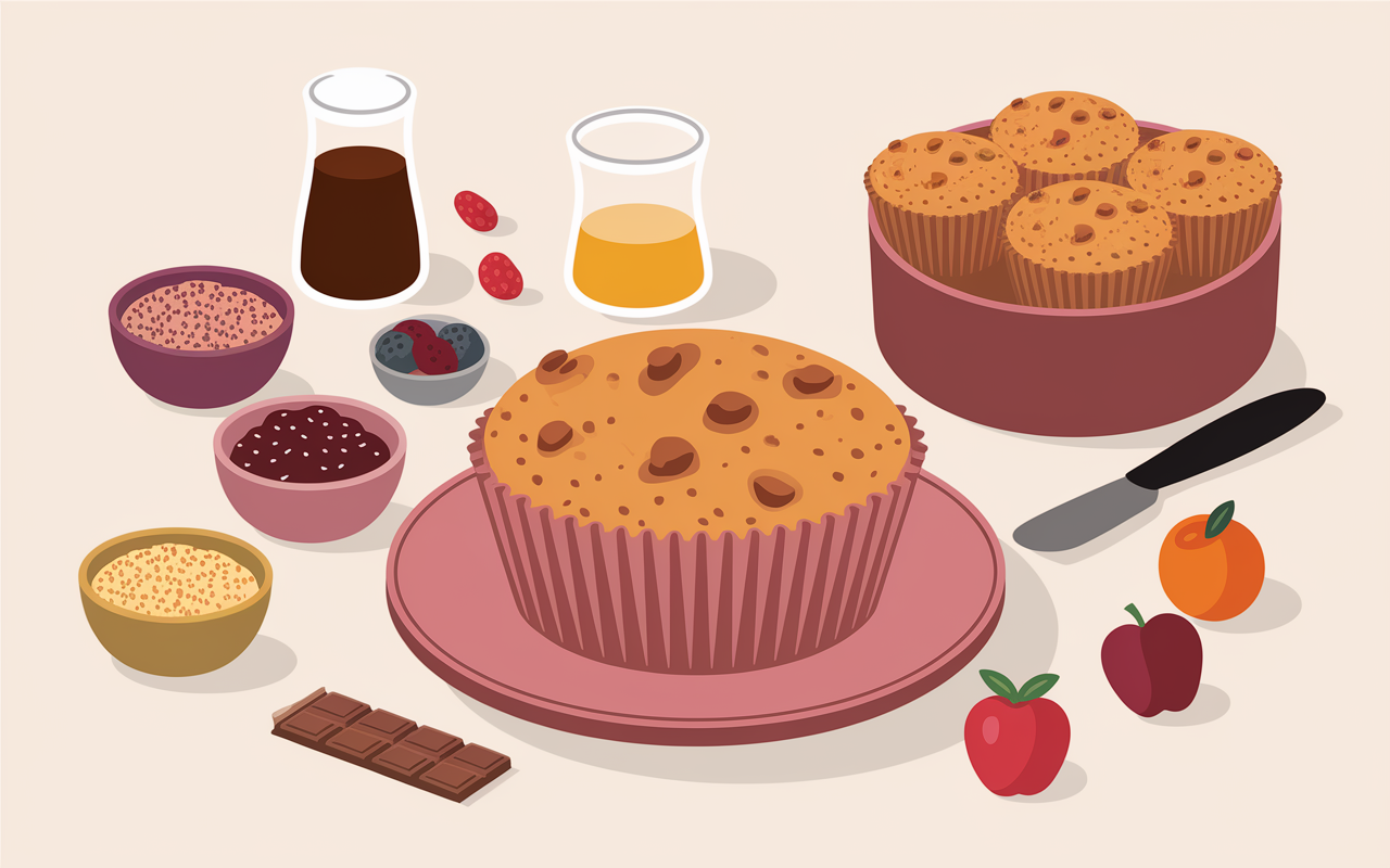 pâte muffin healthy et moule enfourné ambiance chaleureuse