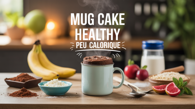 Mug cake healthy peu calorique avec ingrédients sains