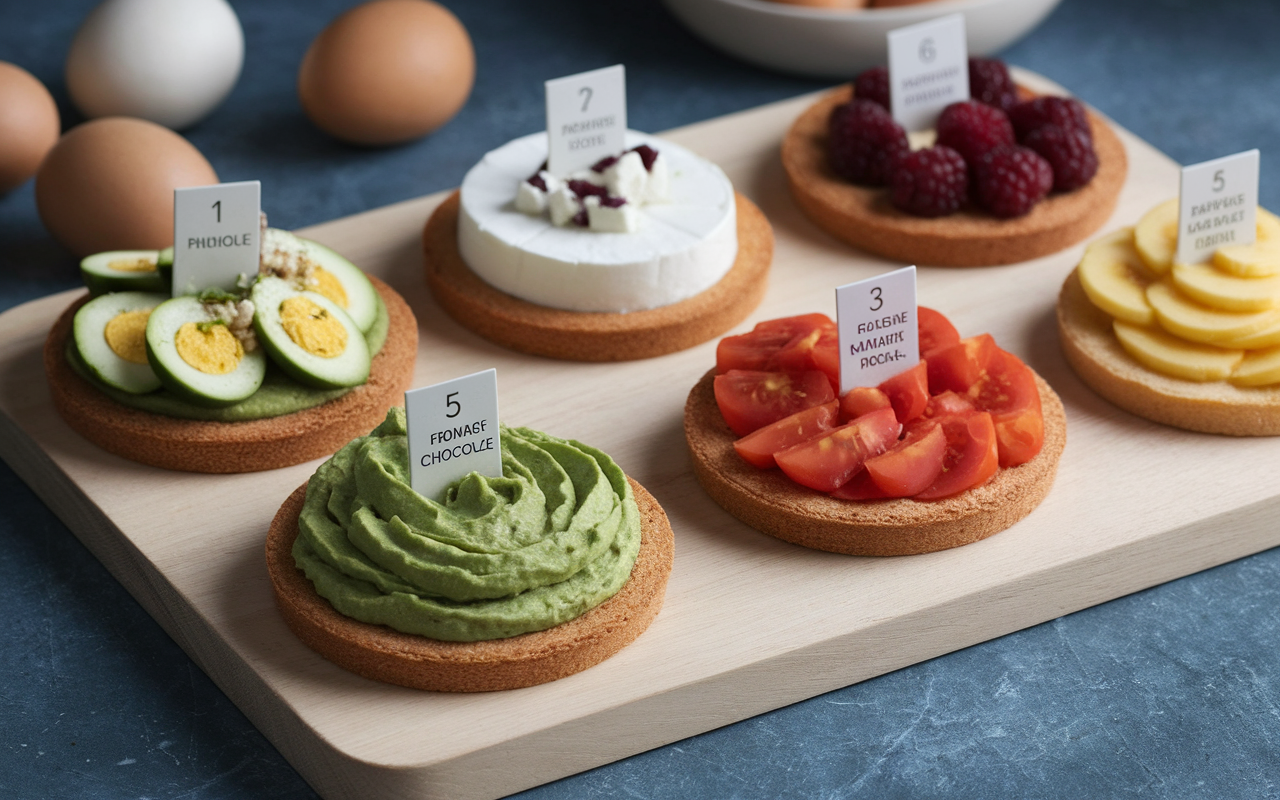 planche tartines healthy variees ingredients pain complet