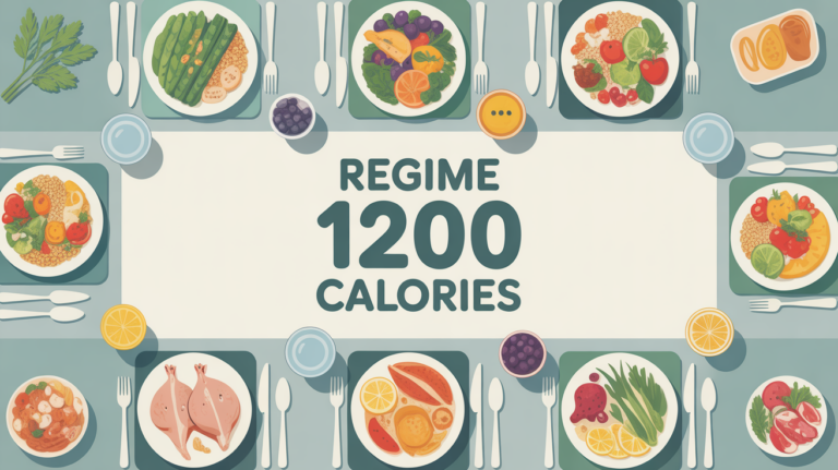 Table cuisine avec plats equilibres regime 1200 calories