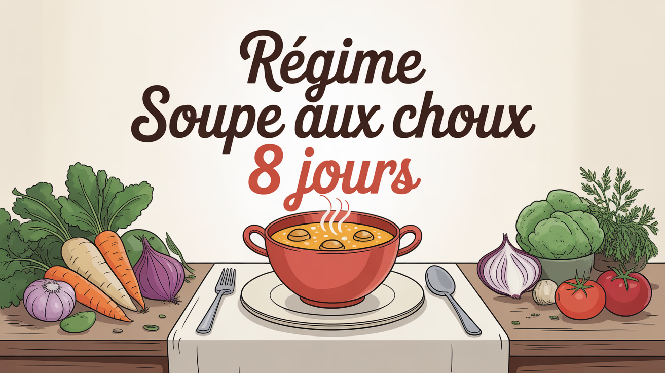 soupe aux choux maison, legumes frais, bol, illustration saine