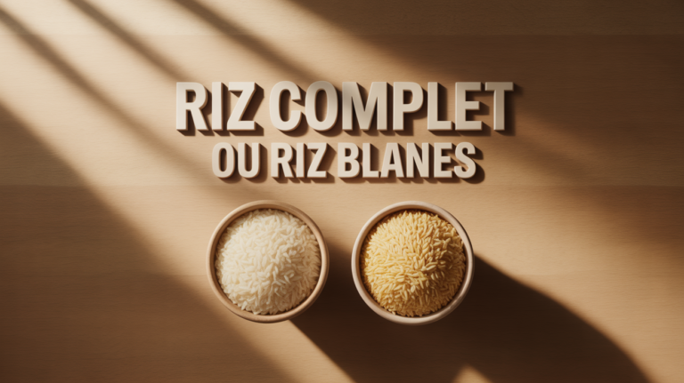 bols de riz complet et riz blanc sur table, vue d ensemble