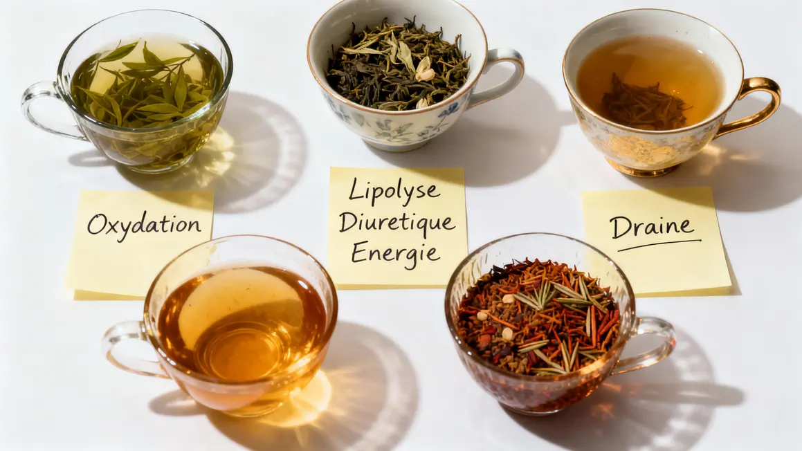 Illustration des cinq meilleurs thes bruleurs de graisse naturel