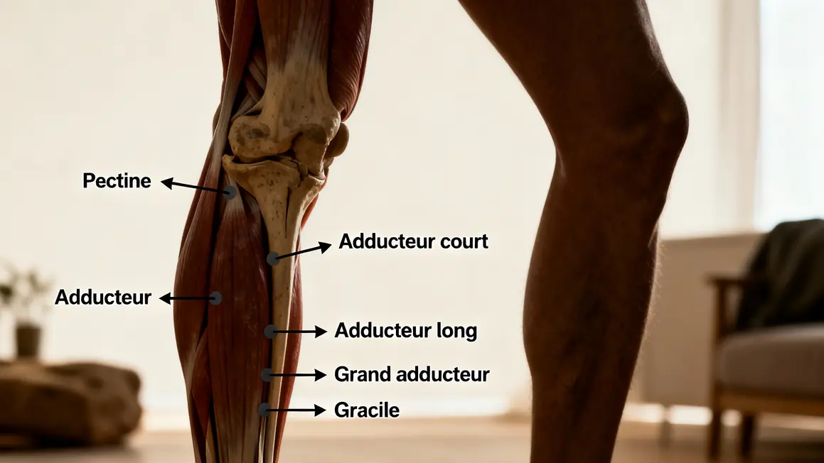 Schéma muscles adducteurs face interne cuisse