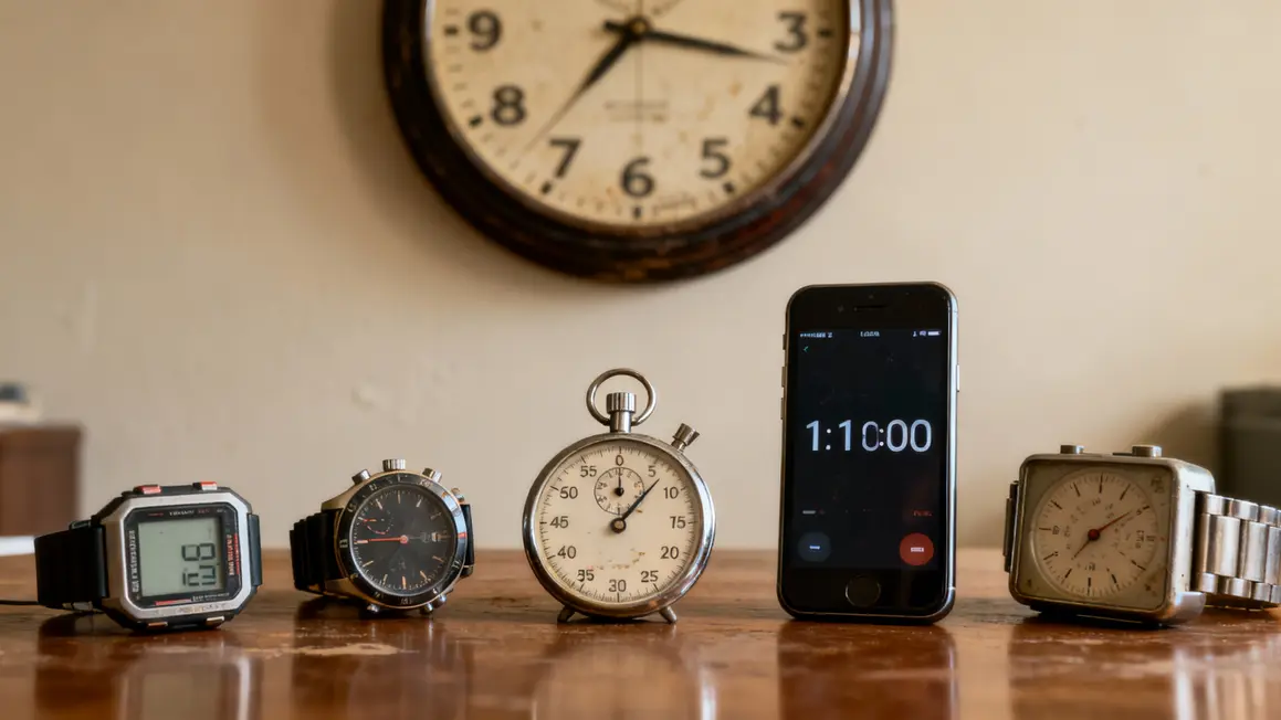 Divers chronomètres sport sur table