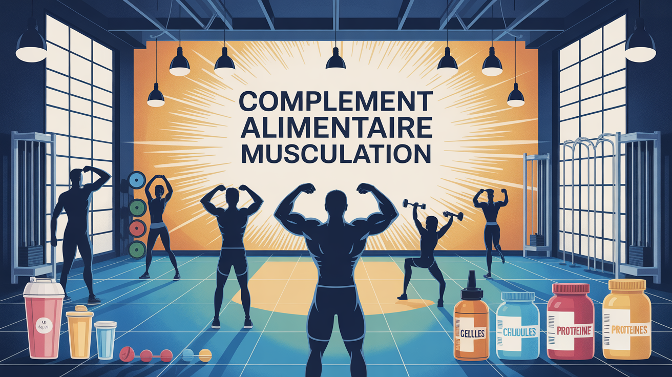 complement alimentaire pour musculation illustration salle moderne