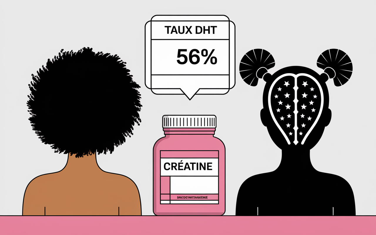 creatine perte de cheveux calvitie dht