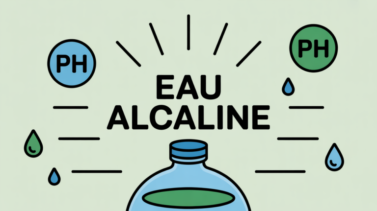 bouteille eau alcaline grande surface stylisee